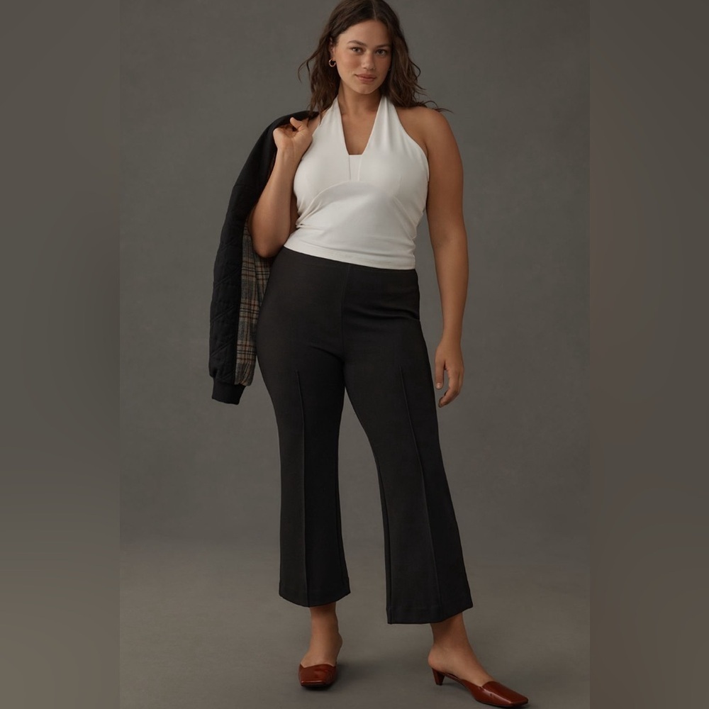 NWT! Anthro The Margot Kick-Flare Crop Pants by Maeve: Textured Edition 🪅 - Picture 8 of 12